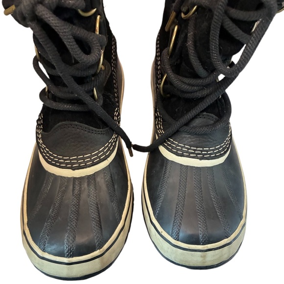 SOREL Women's Joan of Arctic Waterproof Winter Boots in black/quarry Size 10 - Picture 6 of 9
